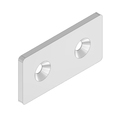 41-180-1 MODULAR SOLUTIONS ALUMINUM CONNECTING PLATE 45MM X 90MM FLAT TIE W/HARDWARE